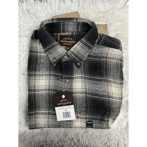 New Mountain Ridge Men’s Plaid Button Down Shirt Size M - Picture 1 of 3